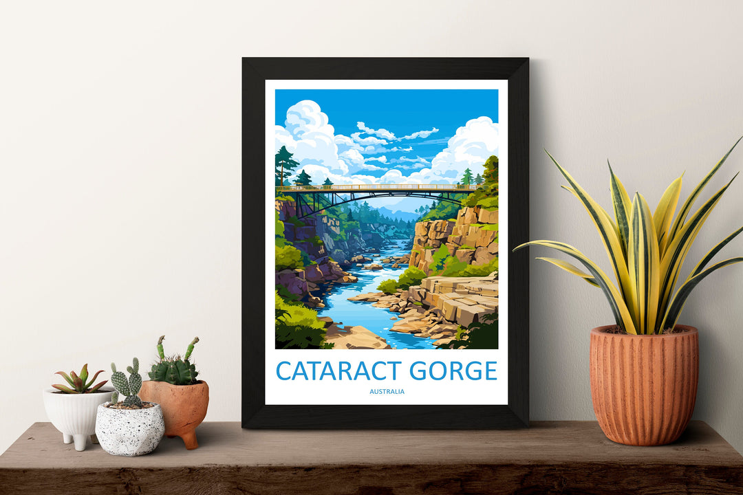 Cataract Gorge Travel Print Wall Art Cataract Gorge Wall Hanging Home Décor Cataract Gorge Gift Art Lovers Wall Art Australia Poster Art