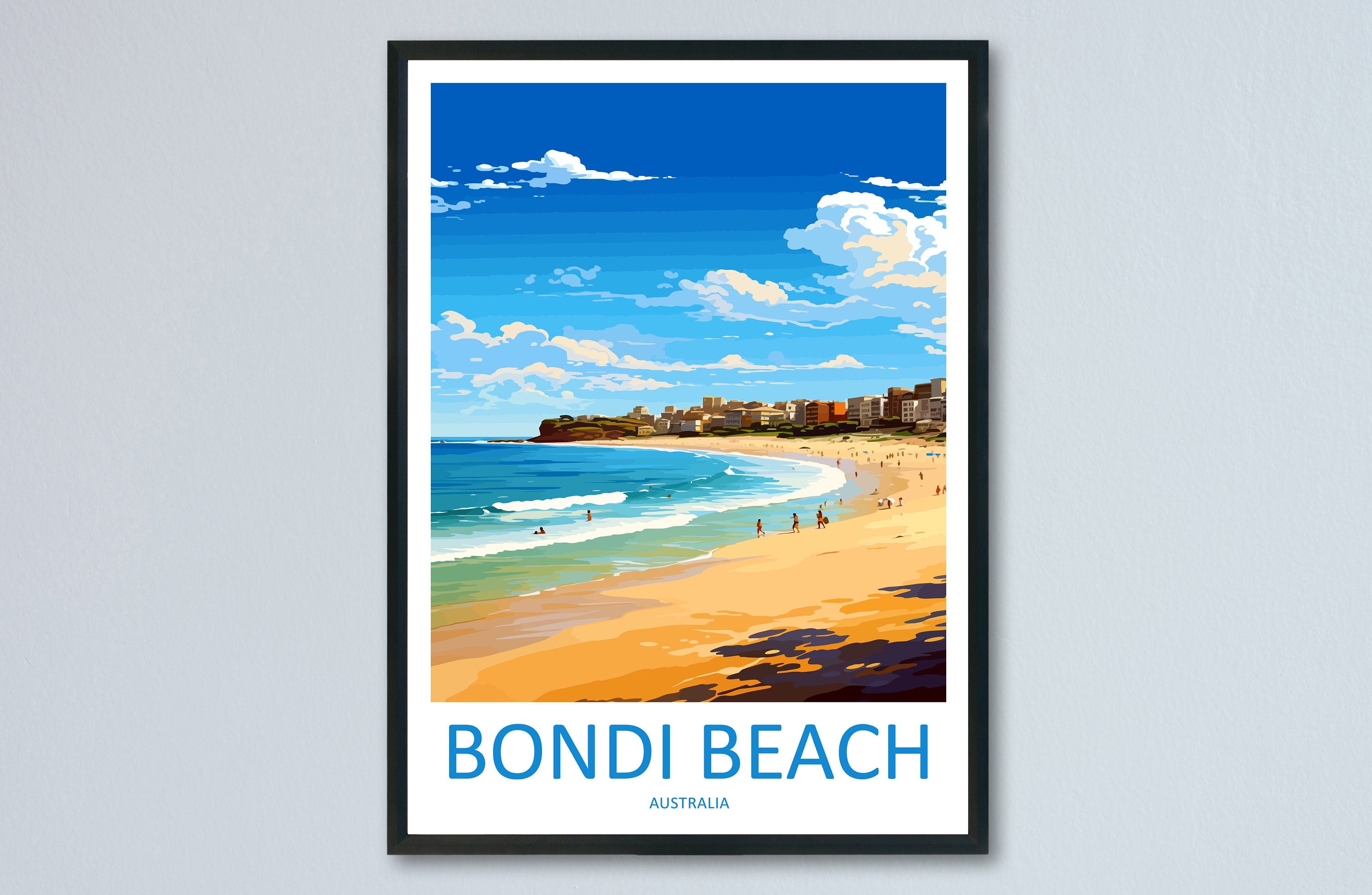 Bondi Beach Travel Print Wall Art Bondi Beach Wall Hanging Home Décor Bondi Beach Gift Art Lovers Wall Art Australia Poster Art