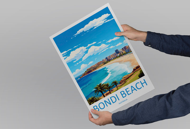 Bondi Beach Travel Print Wall Art Bondi Beach Wall Hanging Home Décor Bondi Beach Gift Art Lovers Wall Art Australia Poster Art