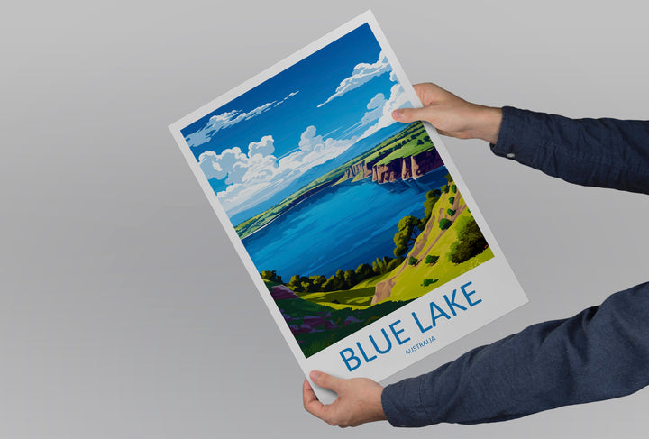 Blue Lake Travel Print Wall Art Blue Lake Wall Hanging Home Décor Blue Lake Gift Art Lovers Wall Art Australia Poster Art