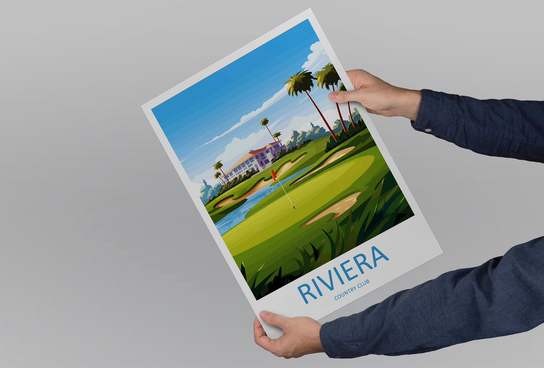 Riviera Country Club Travel Print Wall Art Riviera Country Club Wall Hanging Home Décor Riviera Country Club Art Gift Art Lovers Golf Art