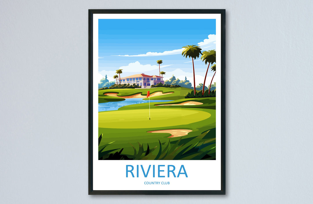 Riviera Country Club Travel Print Wall Art Riviera Country Club Wall Hanging Home Décor Riviera Country Club Art Gift Art Lovers Golf Art
