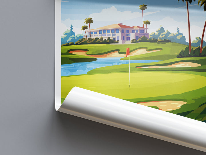 Riviera Country Club Travel Print Wall Art Riviera Country Club Wall Hanging Home Décor Riviera Country Club Art Gift Art Lovers Golf Art