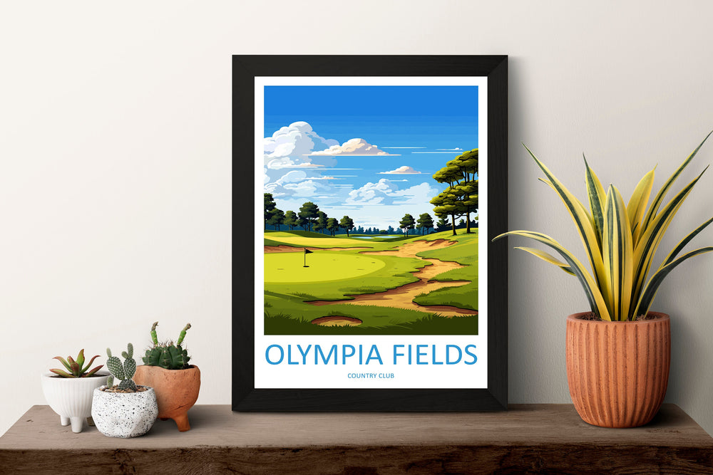 Olympia Fields Golf Club Travel Print Wall Art Olympia Fields Golf Club Wall Hanging Home Décor Olympia Fields Art Gift Art Lovers Golf Art