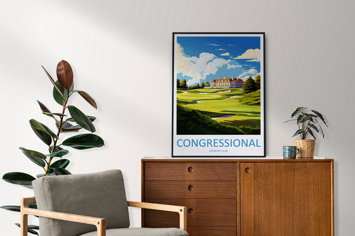 Congressional Golf Club Travel Print Wall Art Congressional Golf Club Wall Hanging Home Décor Congressional Art Gift Art Lovers Golf Art
