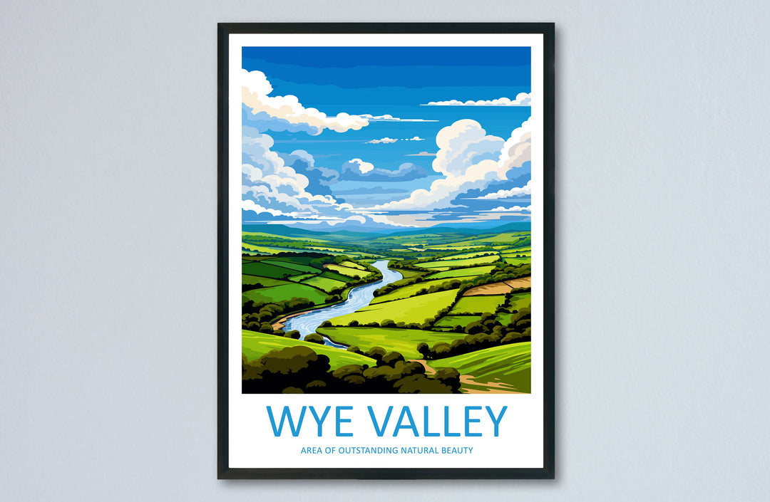Wye Valley Travel Print Wall Art Wye Valley Wall Hanging Home Decor Wye Valley Gift Art Lovers Wall Art AONB Wall Print AONB Travel Print