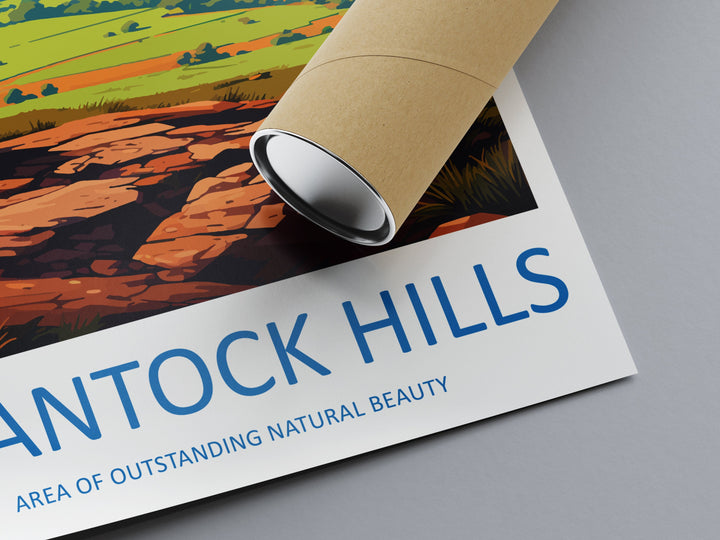 Quantock Hills Travel Print Wall Art Quantock Hills Wall Hanging Home Decor Quantock Hills Gift Art Lovers Wall Art AONB Wall Print