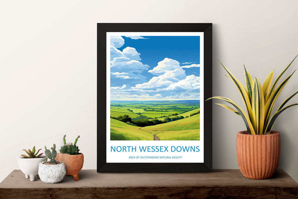 North Wessex Downs Travel Print Wall Art North Wessex Downs Wall Hanging Home Decor North Wessex Downs Gift Art Lovers Wall Art AONB Print