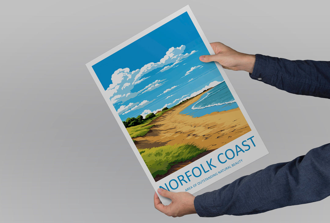 Norfolk Coast Travel Print Wall Art Norfolk Coast Wall Hanging Home Decor Norfolk Coast Gift Art Lovers Wall Art AONB Print Travel Poster