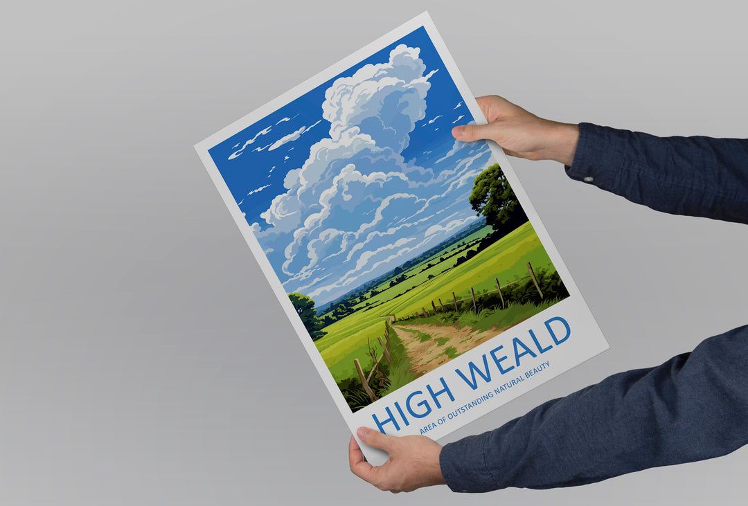 High Weald Travel Print Wall Art High Weald Wall Hanging Home Decor High Weald Gift Art Lovers Wall Art AONB Print