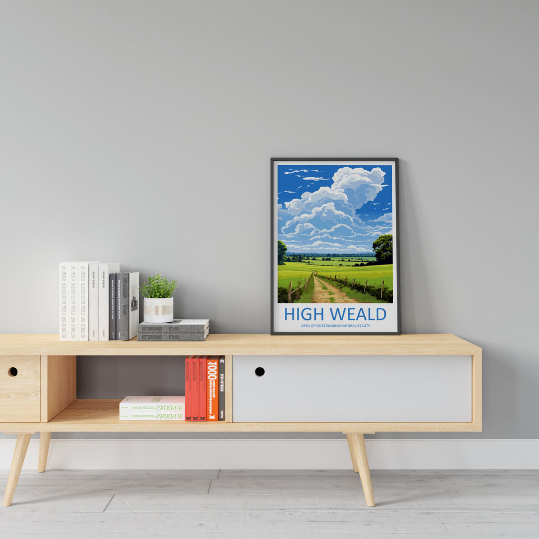 High Weald Travel Print Wall Art High Weald Wall Hanging Home Decor High Weald Gift Art Lovers Wall Art AONB Print