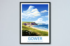 Gower Peninsula Travel Print