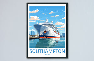 Southampton Travel Print Wall Art Southampton Wall Hanging Home Décor Southampton Gift Art Lovers England Art Lover Gift Wall Art Poster