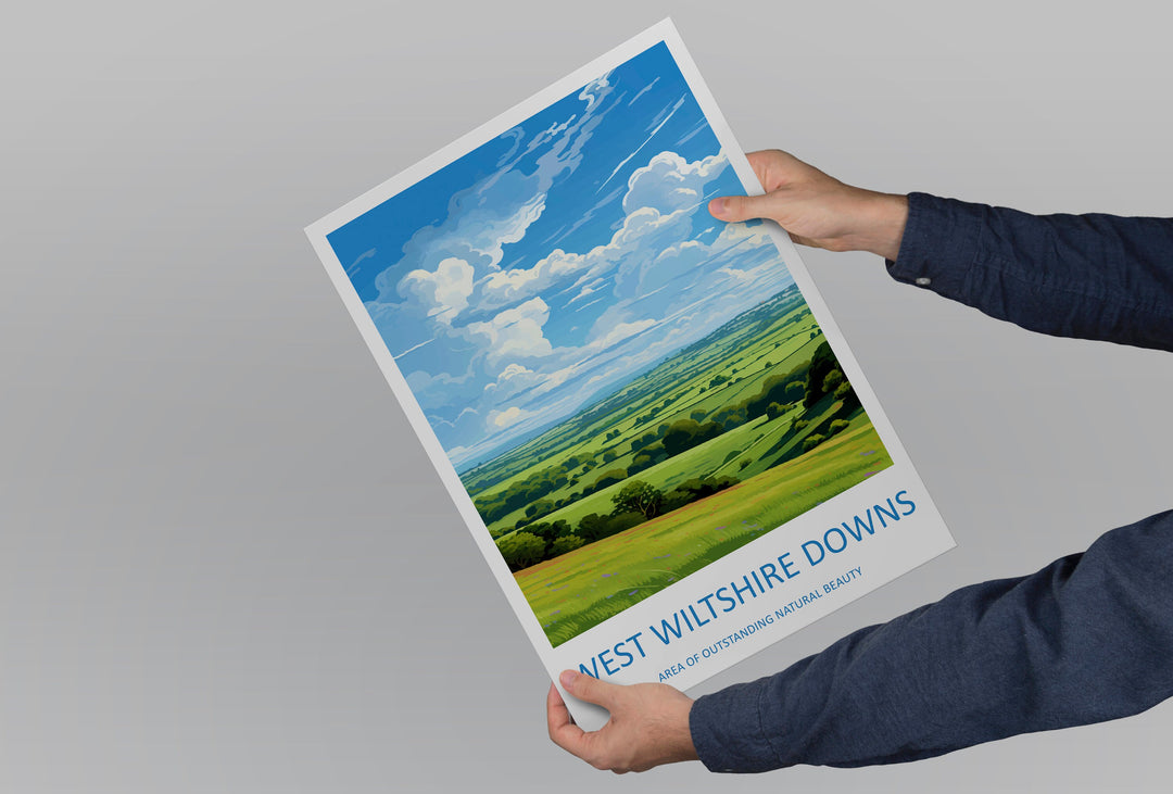 West Wiltshire Downs Travel Print Wall Art West Wiltshire Downs Wall Hanging Home Decor West Wiltshire Downs Gift Art Lovers Wall Art AONB
