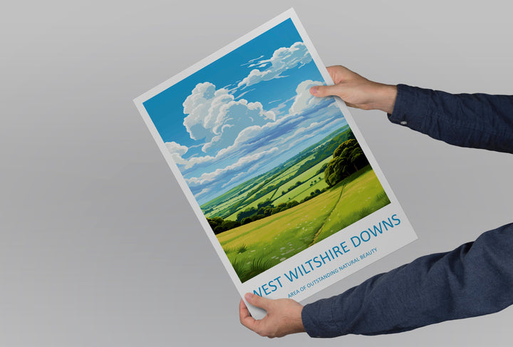 West Wiltshire Downs Travel Print Wall Art West Wiltshire Downs Wall Hanging Home Decor West Wiltshire Downs Gift Art Lovers Wall Art AONB