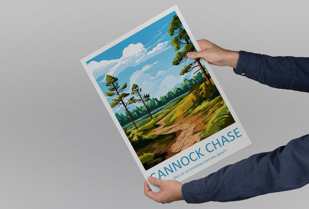 Cannock Chase Travel Print Wall Art Cannock Chase Wall Hanging Home Decor Cannock Chase Gift Art Lovers Wall Art AONB Print