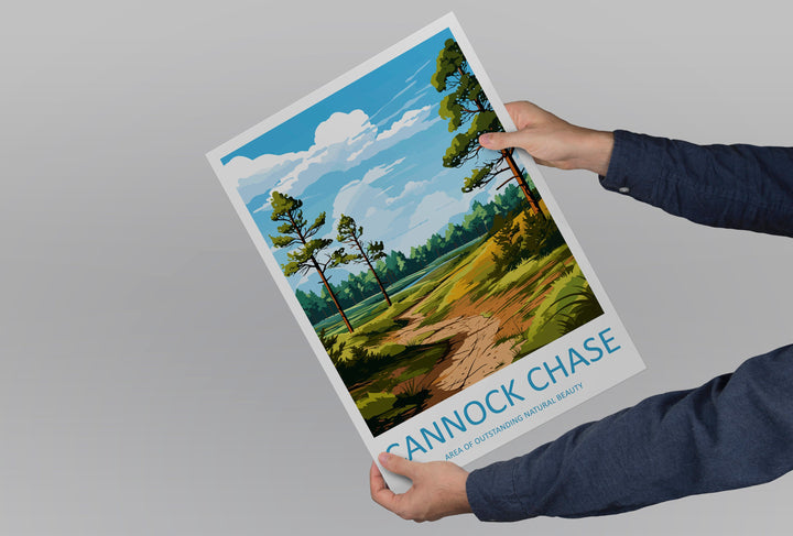 Cannock Chase Travel Print Wall Art Cannock Chase Wall Hanging Home Decor Cannock Chase Gift Art Lovers Wall Art AONB Print