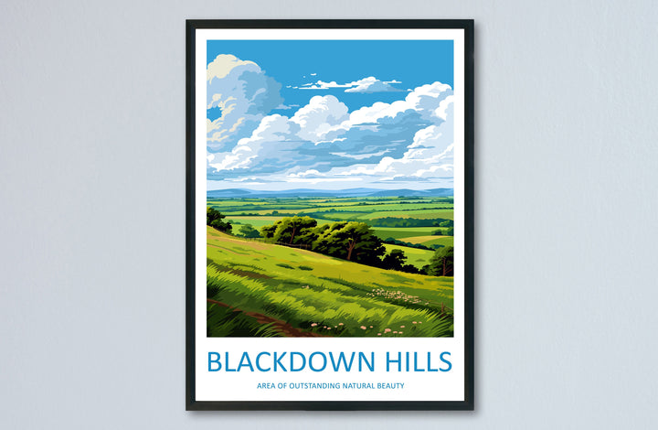 Blackdown Hills Travel Print Wall Art Blackdown Hills Wall Hanging Home Decor Blackdown Hills Gift Art Lovers Wall Art AONB Print
