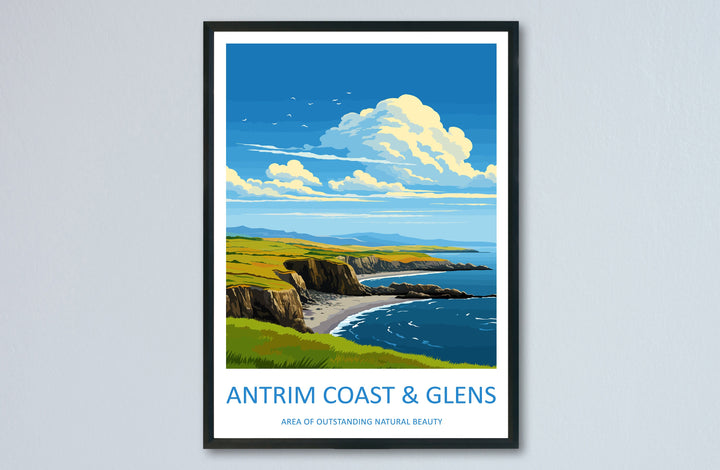 Antrim Coast and Glens Travel Print Wall Art Antrim Coast and Glens Wall Hanging Home Decor Antrim Coast and Glens Gift Art Lovers AONB