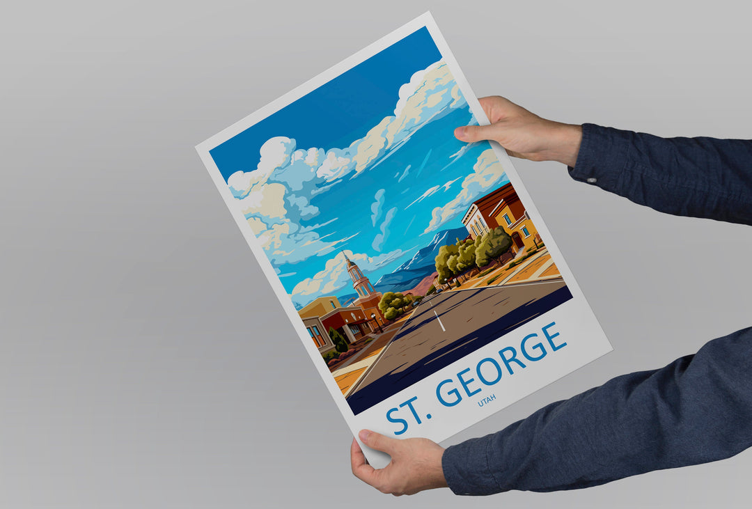 St George Travel Print Wall Art St George Wall Hanging Home Décor St George Gift Art Lovers Utah Art Lover Gift Travel Posters Wall Art
