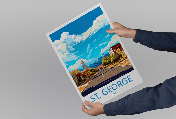 St George Travel Print Wall Art St George Wall Hanging Home Décor St George Gift Art Lovers Utah Art Lover Gift Travel Posters Wall Art