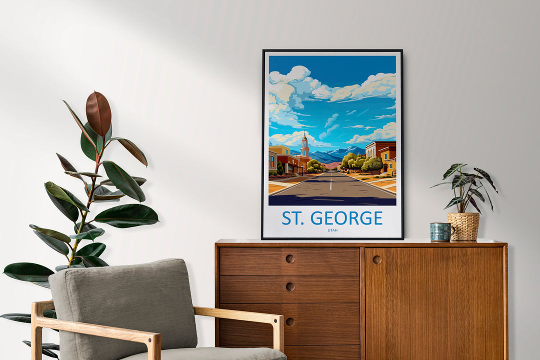 St George Travel Print Wall Art St George Wall Hanging Home Décor St George Gift Art Lovers Utah Art Lover Gift Travel Posters Wall Art