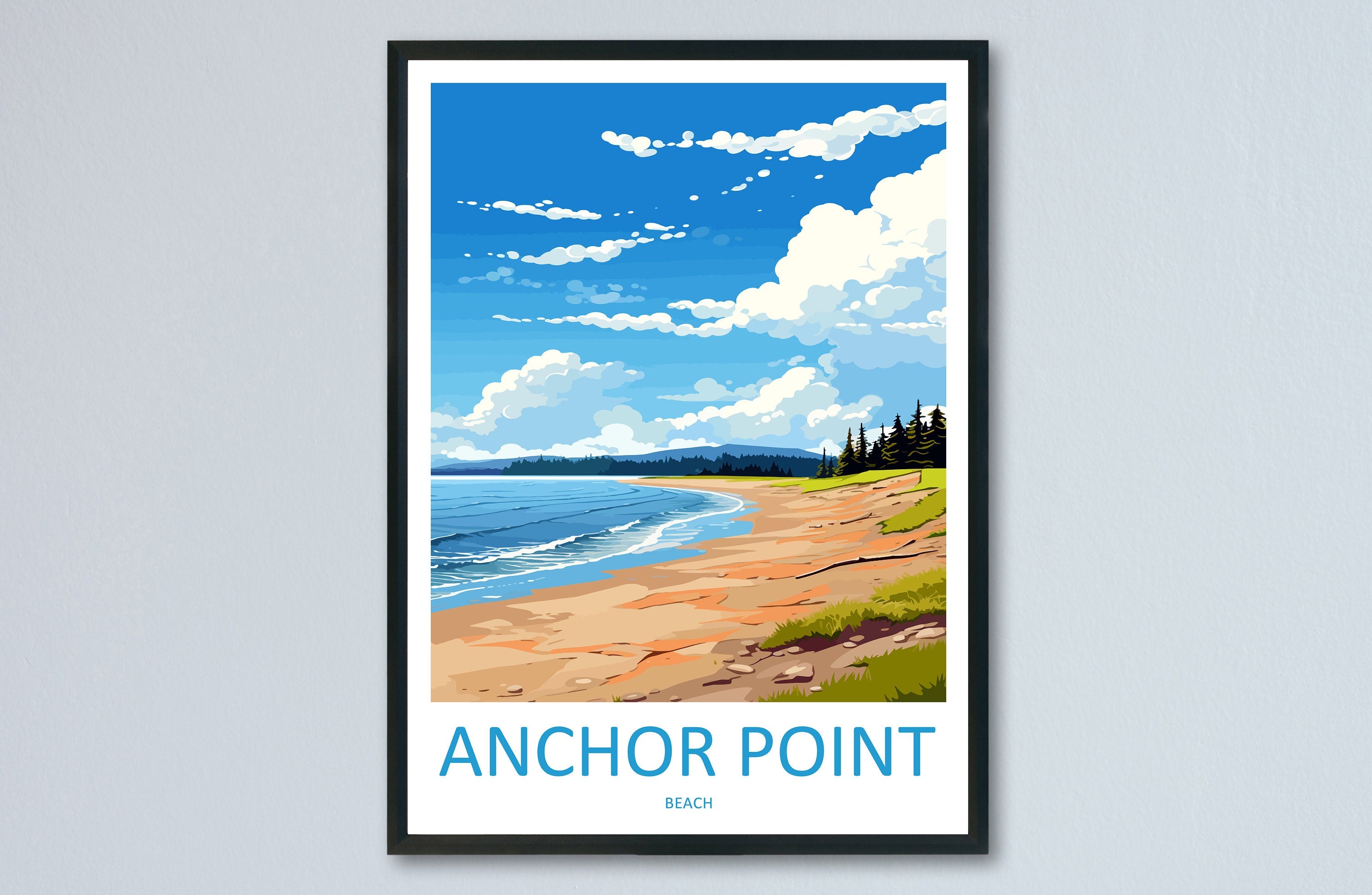 Anchor Point Beach Travel Print