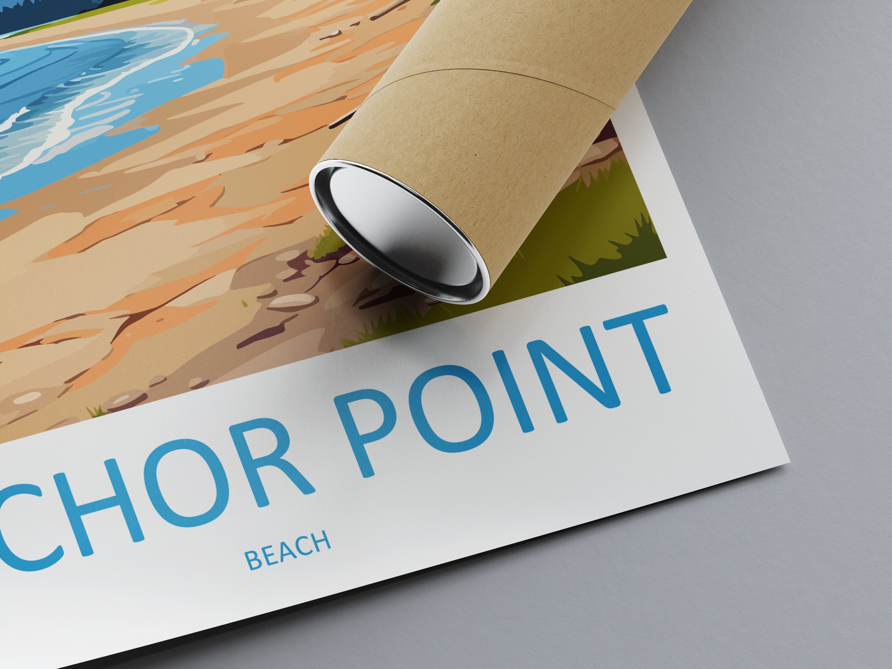 Anchor Point Beach Travel Print