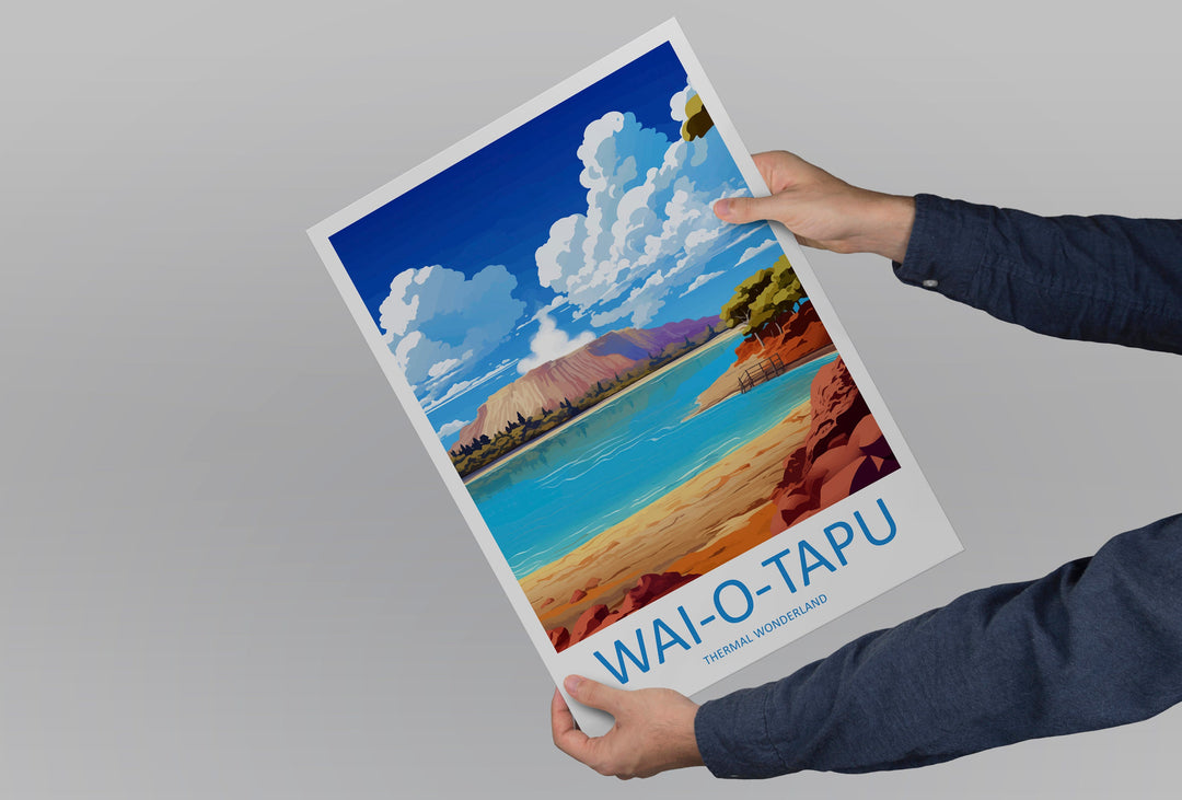 Waiotapu Thermal Wonderland Travel Print Wall Art Waiotapu Thermal Wonderland Wall Hanging Home Déco Waiotapu Thermal Wonderland New Zealand