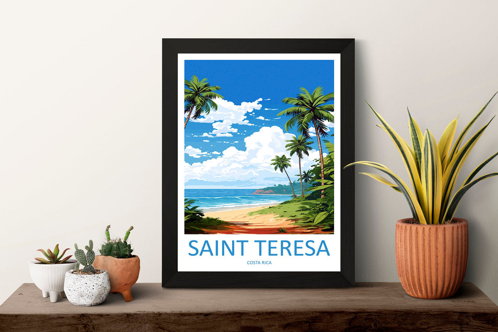 Saint Teresa Travel Print Wall Art Saint Teresa Wall Hanging Home Décor Saint Teresa Gift Art Lovers Wall Art Costa Rica Wall Art