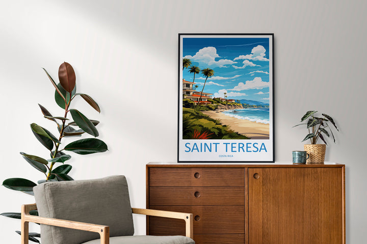 Saint Teresa Travel Print Wall Art Saint Teresa Wall Hanging Home Décor Saint Teresa Gift Art Lovers Wall Art Costa Rica Wall Art