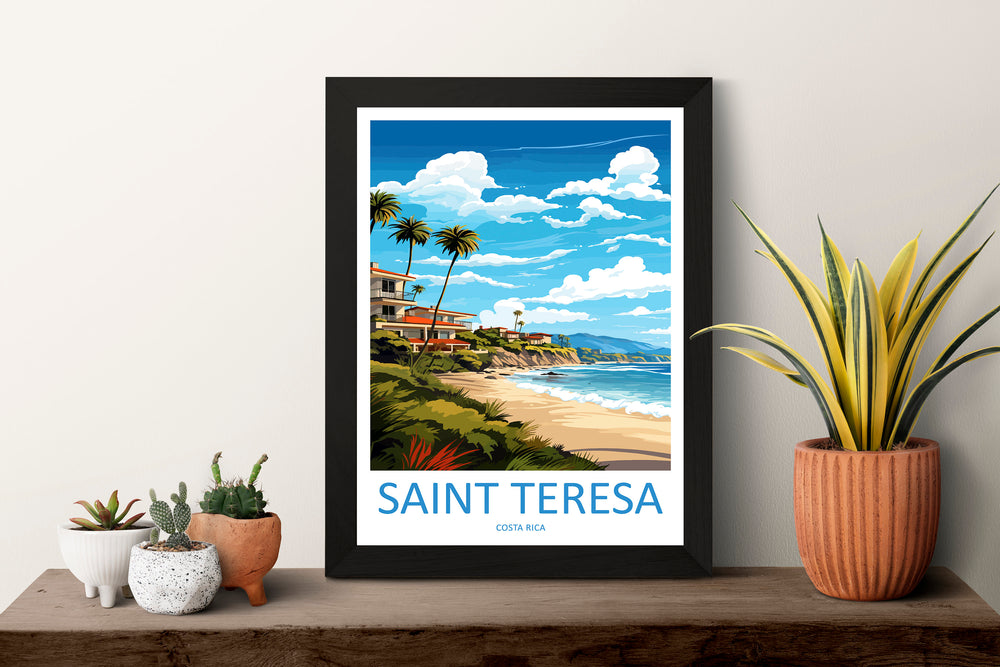 Saint Teresa Travel Print Wall Art Saint Teresa Wall Hanging Home Décor Saint Teresa Gift Art Lovers Wall Art Costa Rica Wall Art