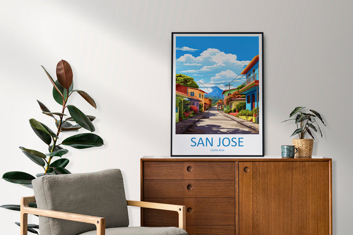 San Jose Travel Print Wall Art San Jose Wall Hanging Home Décor San Jose Gift Art Lovers Wall Art Costa Rica Wall Art
