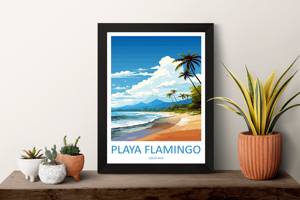 Playa Flamingo Travel Print Wall Art Playa Flamingo Wall Hanging Home Décor Playa Flamingo Gift Art Lovers Wall Art Costa Rica Wall Art