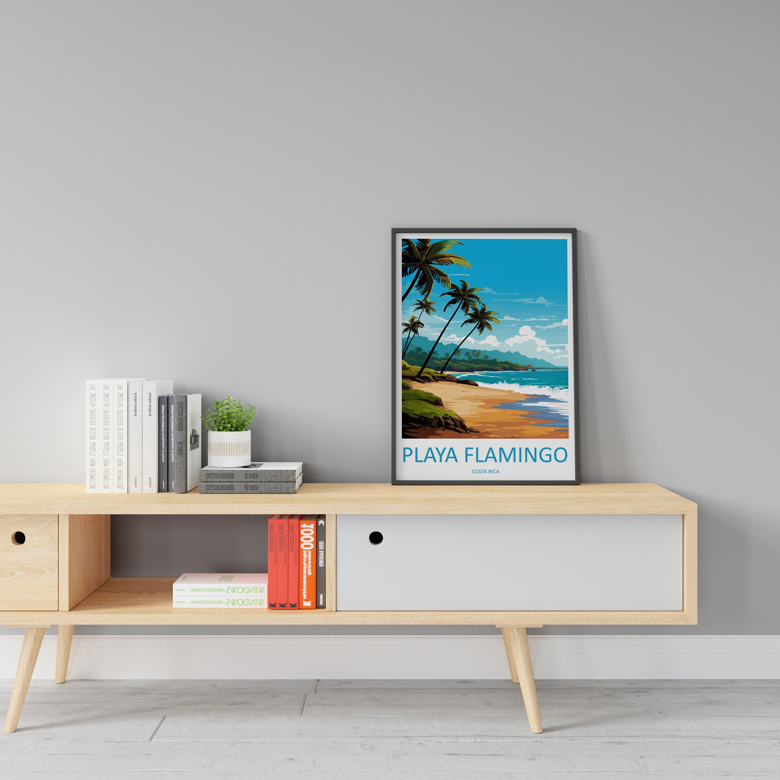 Playa Flamingo Travel Print