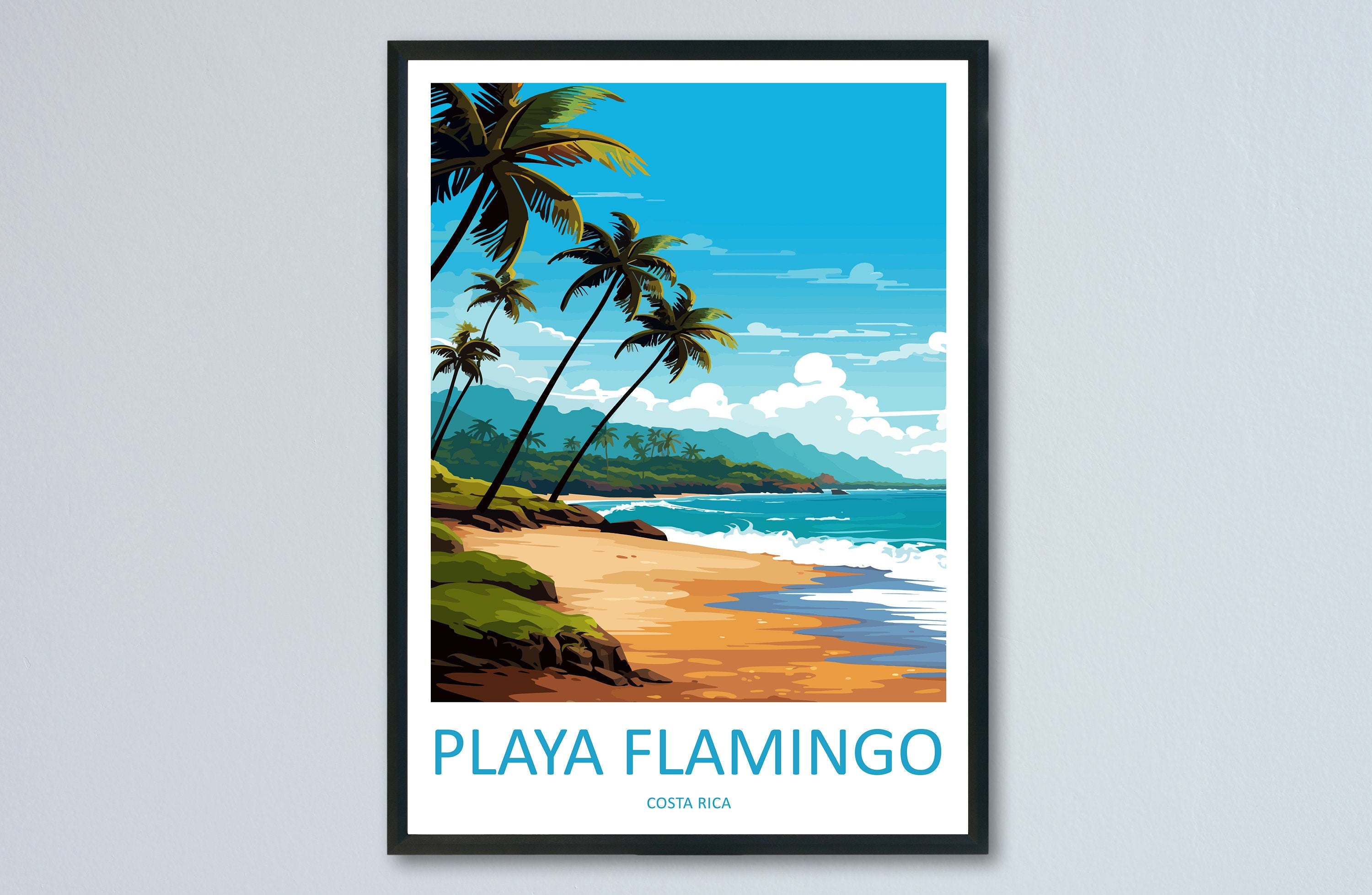 Playa Flamingo Travel Print