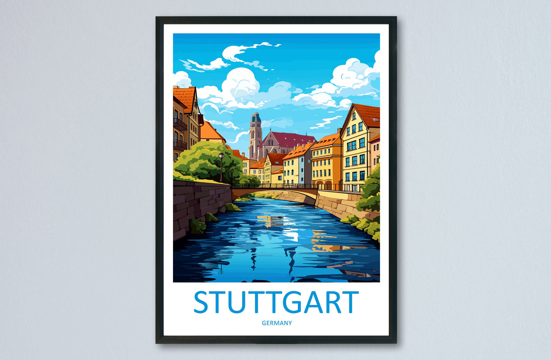 Stuttgart Travel Print Wall Art Stuttgart Wall Hanging Home Decor Stuttgart Gift Art Lovers Wall Art Print Art Stuttgart Germany