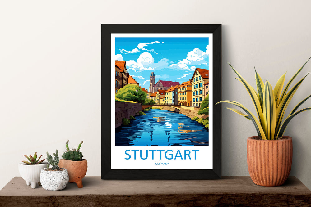 Stuttgart Travel Print Wall Art Stuttgart Wall Hanging Home Decor Stuttgart Gift Art Lovers Wall Art Print Art Stuttgart Germany