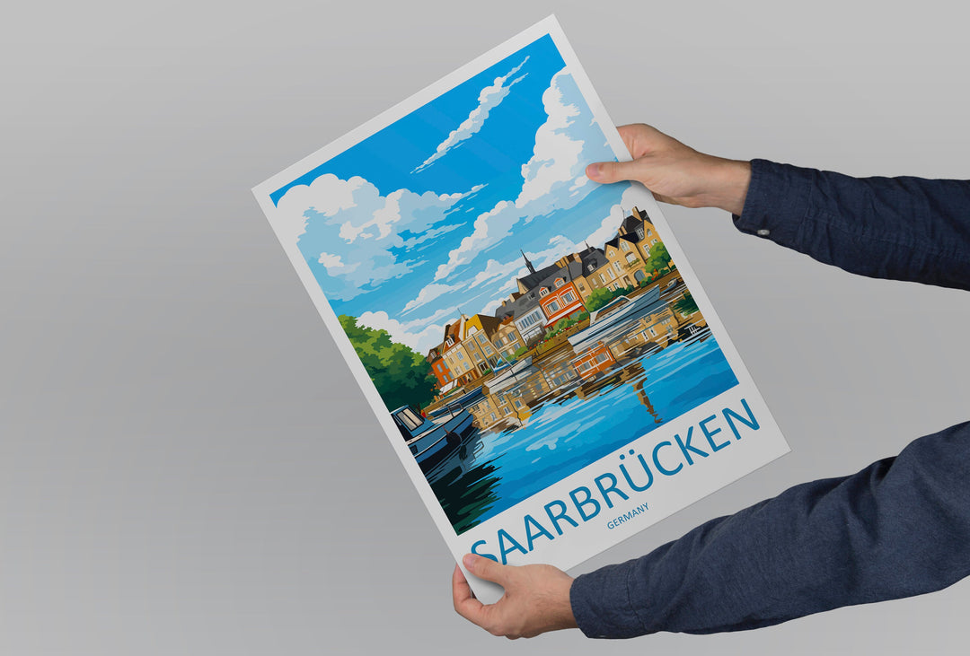Saarbrücken Travel Print Wall Art Saarbrücken Wall Hanging Home Decor Saarbrücken Gift Art Lovers Wall Art Print Art Saarbrücken Germany