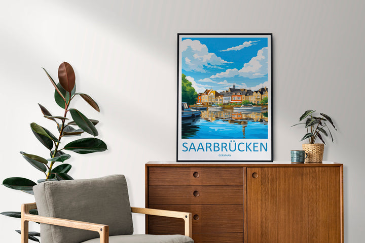 Saarbrücken Travel Print Wall Art Saarbrücken Wall Hanging Home Decor Saarbrücken Gift Art Lovers Wall Art Print Art Saarbrücken Germany