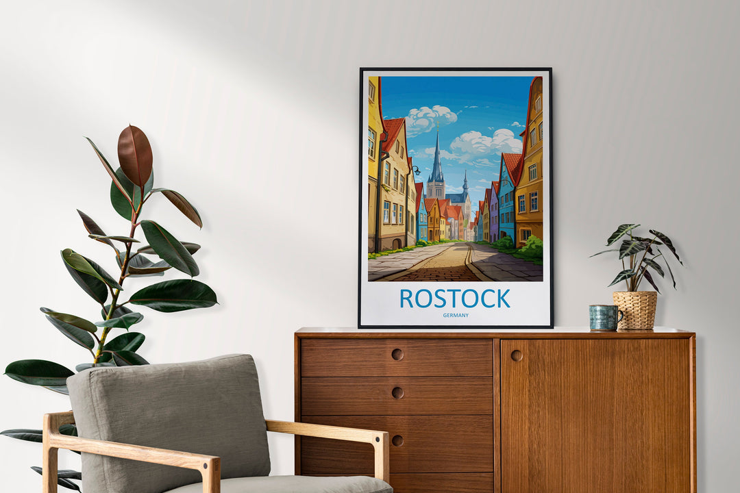 Rostock Travel Print Wall Art Rostock Wall Hanging Home Decor Rostock Gift Art Lovers Wall Art Print Art Rostock Germany