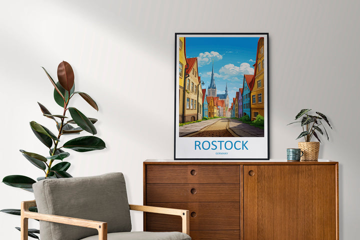 Rostock Travel Print Wall Art Rostock Wall Hanging Home Decor Rostock Gift Art Lovers Wall Art Print Art Rostock Germany