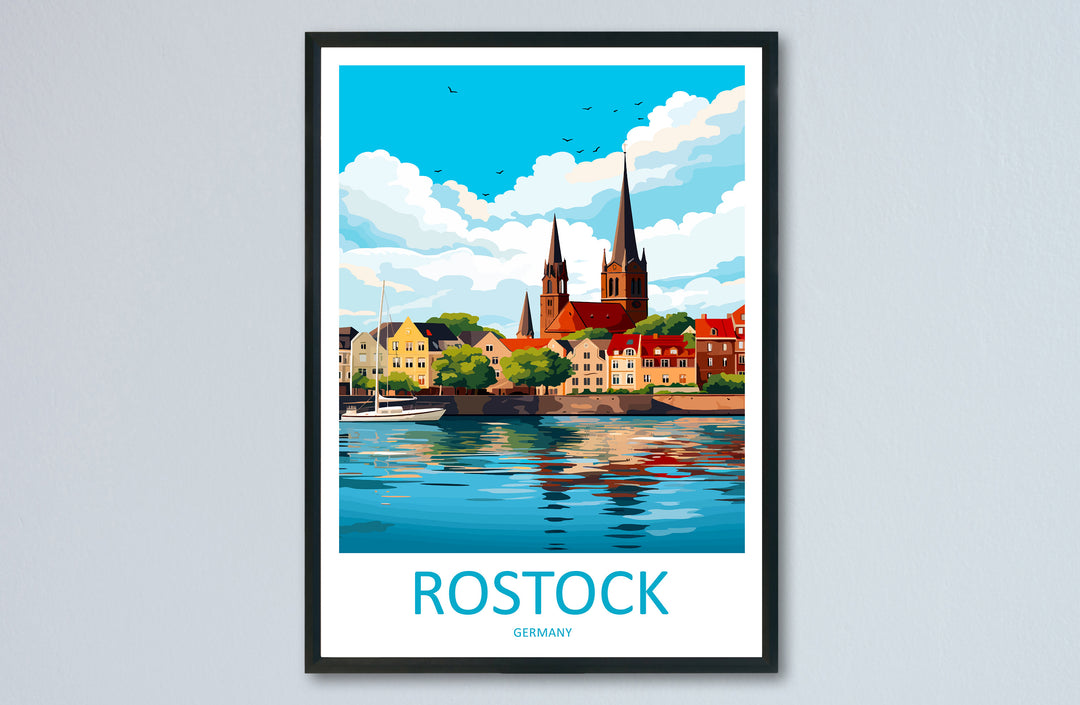 Rostock Travel Print Wall Art Rostock Wall Hanging Home Decor Rostock Gift Art Lovers Wall Art Print Art Rostock Germany