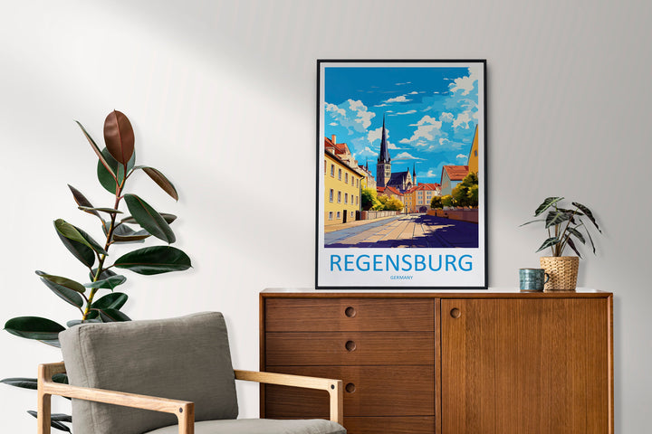 Regensburg Travel Print Wall Art Regensburg Wall Hanging Home Decor Regensburg Gift Art Lovers Wall Art Print Art Regensburg Germany
