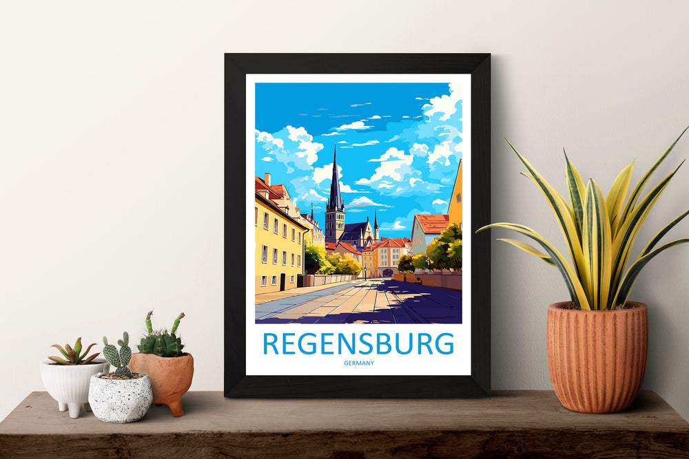 Regensburg Travel Print Wall Art Regensburg Wall Hanging Home Decor Regensburg Gift Art Lovers Wall Art Print Art Regensburg Germany