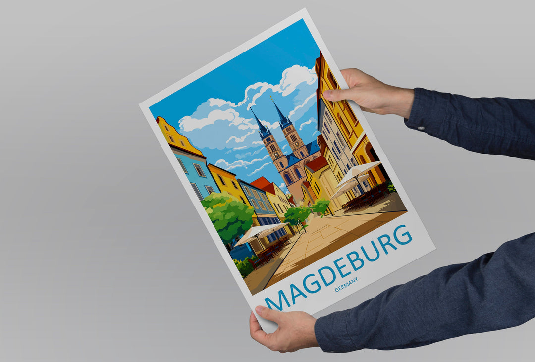 Magdeburg Travel Print Wall Art Magdeburg Wall Hanging Home Decoration Magdeburg Gift Art Lovers Wall Art Print Art Magdeburg Germany Poster