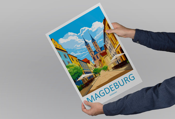 Magdeburg Travel Print Wall Art Magdeburg Wall Hanging Home Decoration Magdeburg Gift Art Lovers Wall Art Print Art Magdeburg Germany Poster