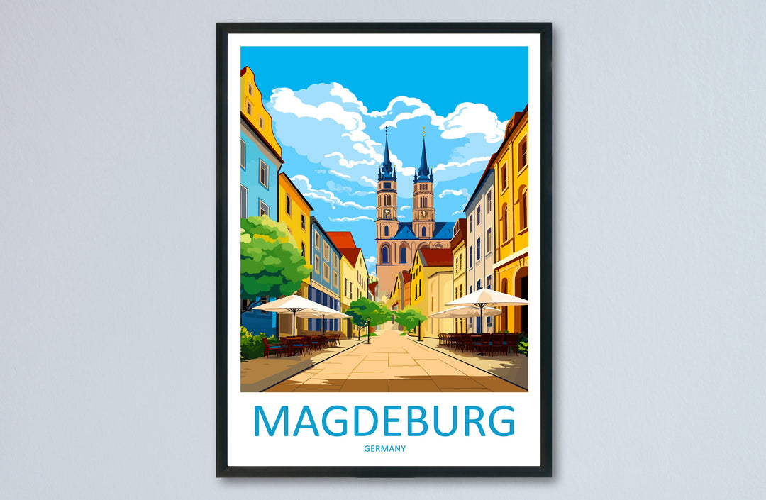 Magdeburg Travel Print Wall Art Magdeburg Wall Hanging Home Decoration Magdeburg Gift Art Lovers Wall Art Print Art Magdeburg Germany Poster