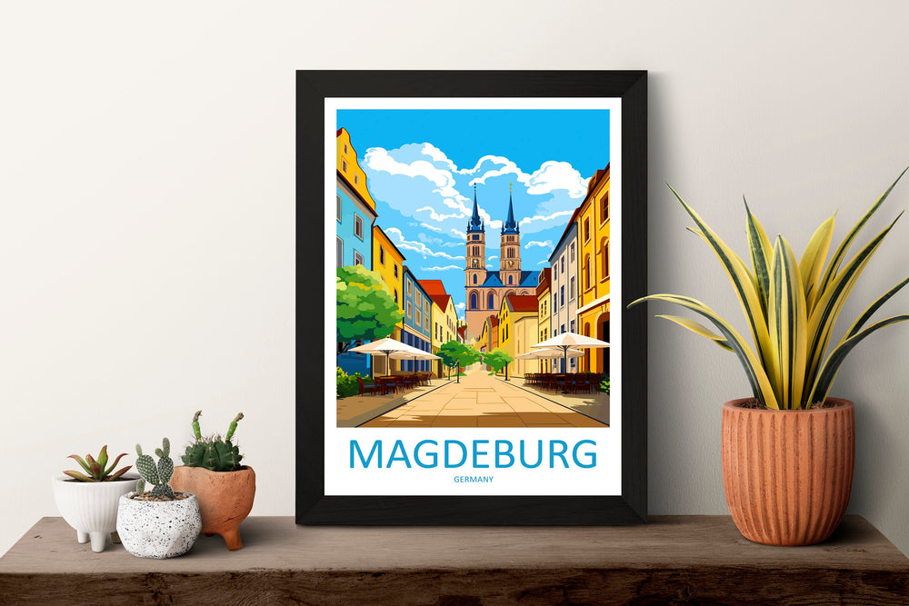 Magdeburg Travel Print Wall Art Magdeburg Wall Hanging Home Decoration Magdeburg Gift Art Lovers Wall Art Print Art Magdeburg Germany Poster