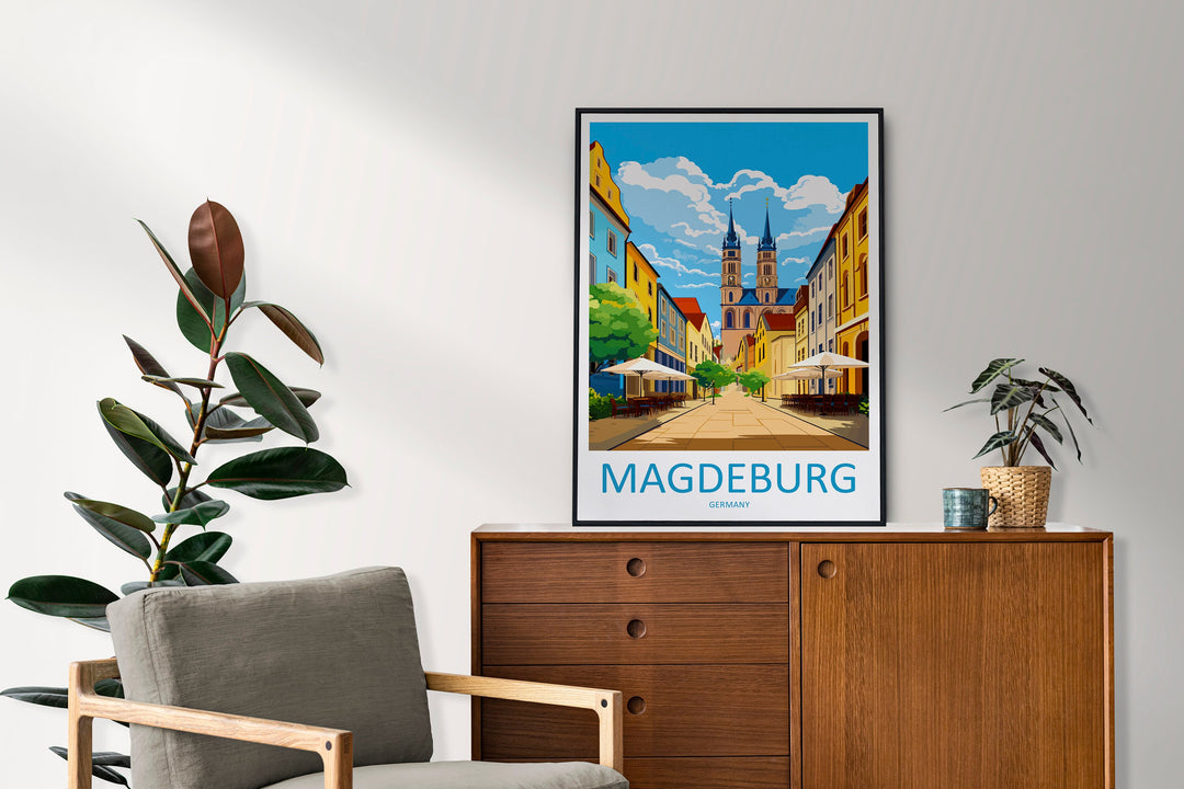 Magdeburg Travel Print Wall Art Magdeburg Wall Hanging Home Decoration Magdeburg Gift Art Lovers Wall Art Print Art Magdeburg Germany Poster